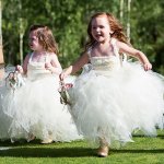 Cute Tiered Flower Girl Dress - Square Neck Ankle-Length with Lace