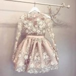 A-Line Round Neck Short Light Champagne Homecoming Dress with Appliques Sleeves