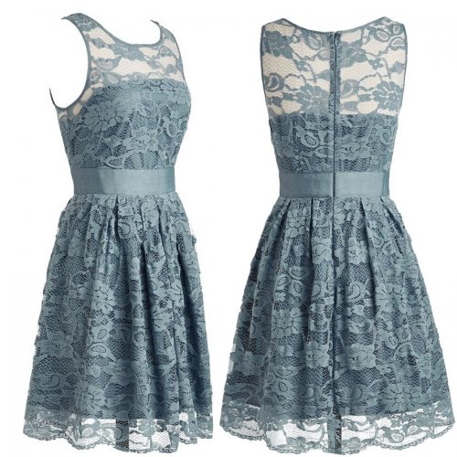 Elegant Knee Length Lace Bridesmaid Dress