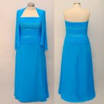 Exquisite Blue Plus Size Mother of the Bride Dresses with Jacket