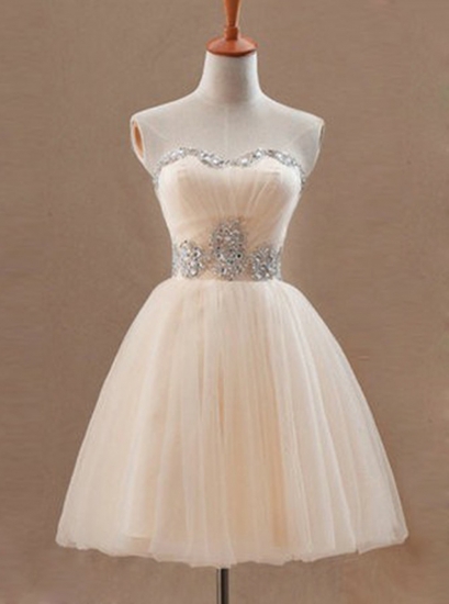 Exquisite Sweetheart Sleeveless Short Pearl Pink Homecoming Dress with Beading Waist - Click Image to Close