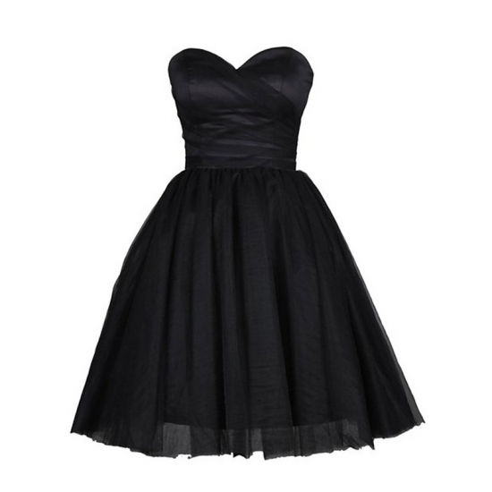 Classic Sweetheart Sleeveless Short Black Homecoming Dress Ruched - Click Image to Close