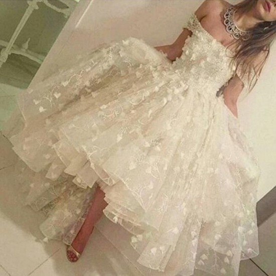 Cute Ivory Ball Gown Off-the-Shoulder Appliques Beading Long Prom/Homecoming Dress - Click Image to Close