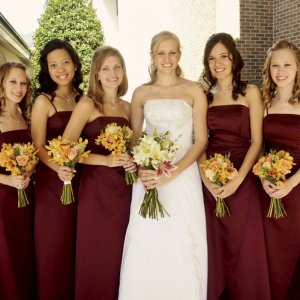 Sheath Spaghetti Straps Long Burgundy Satin Bridesmaid Dress