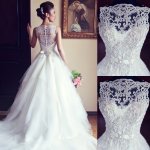 Elegant Beaded Wedding Dresses/Bridal Gown - Bateau Ball Gown Dress with Bowknot