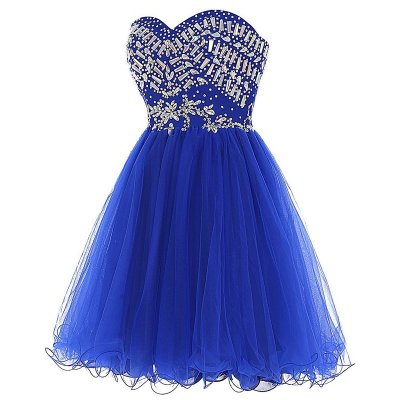 Chic Sweetheart Short Royal Blue Homecoming Dresses with Rhinestones