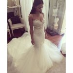 Charming Spaghetti Straps Mermaid Wedding Dress with Appliques