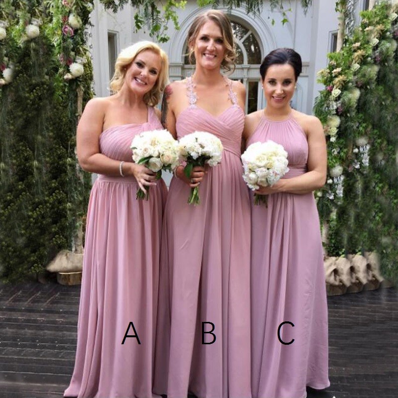 Simple Lavender Bridesmaid Dress - One Shoulder Floor-Length Ruched