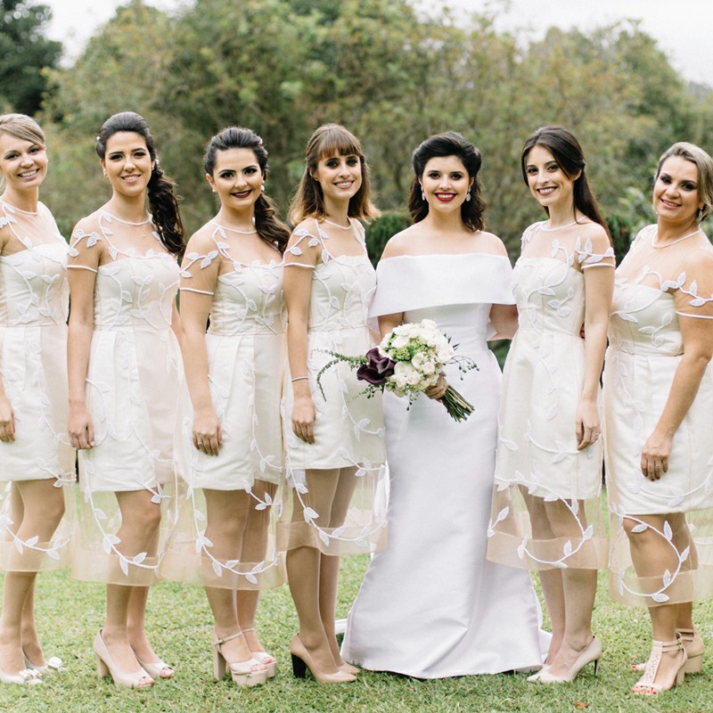 white bridesmaid dresses short