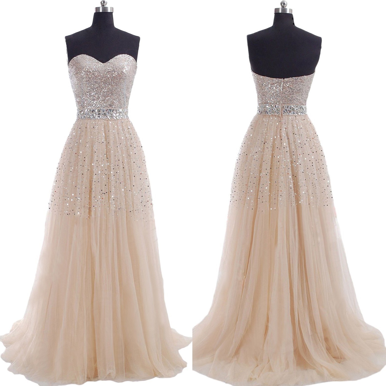 New Arrival sweetheart Sequins Long Prom Dress for Women