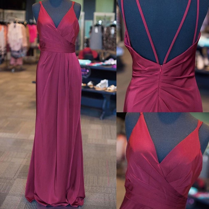 Stylish V-neck Floor-Length Open Back Lilac Prom/Evening Dresses Ruched