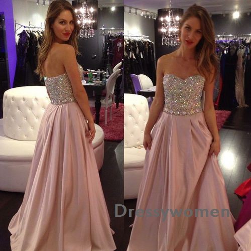 2015 Hot Sale Sweetheart Beaded Floor Length Sleeveless Prom Dress CHPD-90085