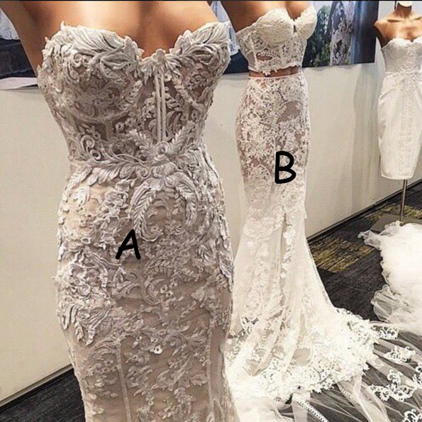 High Quality Two Style Sheath Vintage Lace Wedding Dresses