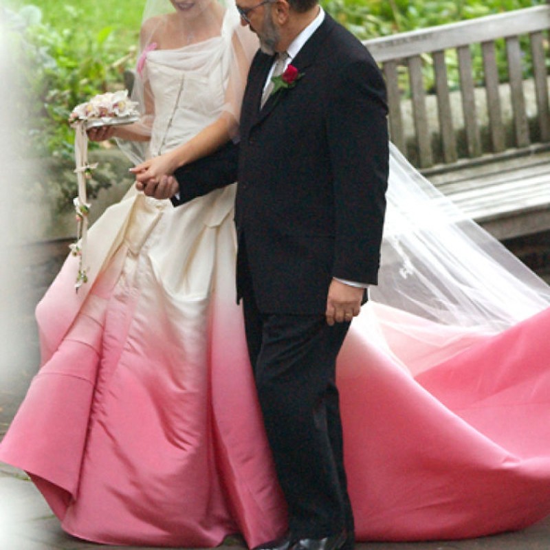 Stylish One Shoulder Court Train Wedding Dress - Colored Train