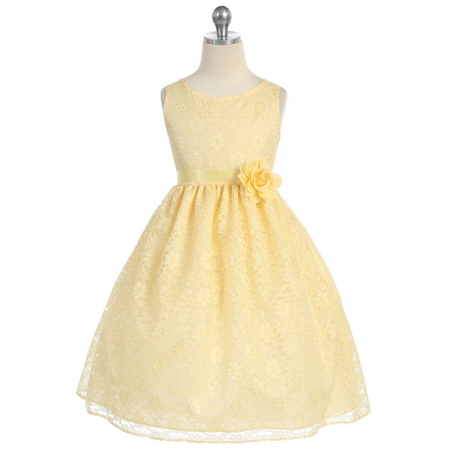 Sweet Lace White Flower Girl Dresses Waist with Flower